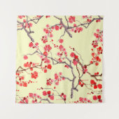 Sakura Blossom Wasserfarbe Nahtloses Muster Wandteppich (Vorderseite (Horizontal))