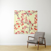 Sakura Blossom Wasserfarbe Nahtloses Muster Wandteppich (Beispiel (Horizontal))