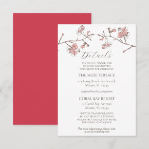 Sakura Blossom Wedding Enclosure Details Karte