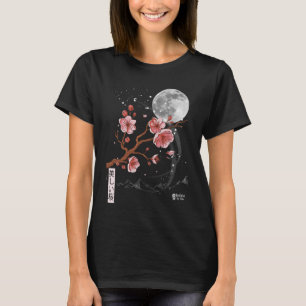 Sakura Blossom Women Black T-Shirt