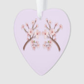 Sakura Blossom Zweigstelle Herz Akryler Ornament (Vorderseite)