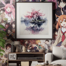 Sakura Blühen über dem See