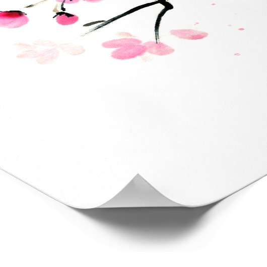 Sakura blüht. Malerei Poster (Ecke)