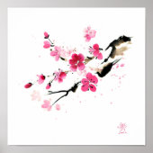 Sakura blüht. Malerei Poster (Vorne)