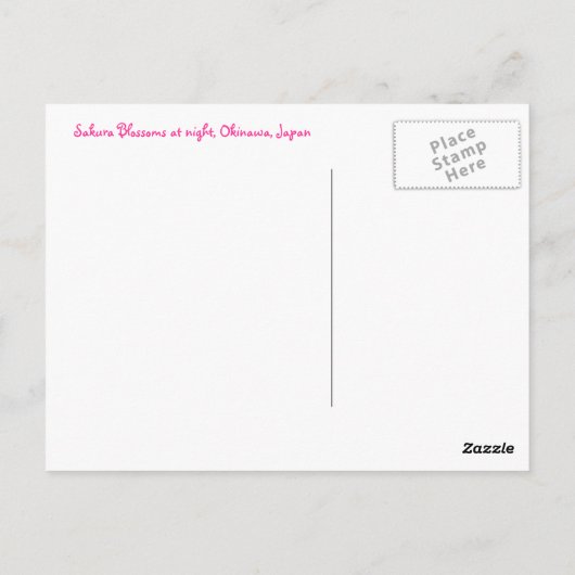 Sakura blüht nachts postkarte (Rückseite)