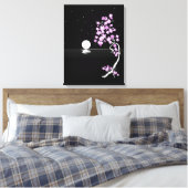 Sakura blüht unter einem Vollmond Leinwanddruck (Insitu (Schlafzimmer))