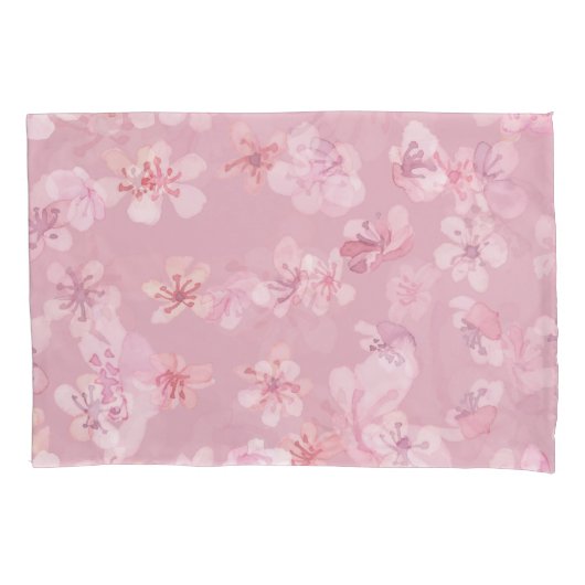 Sakura Blume Cherry Wasserfarbe Textur Kissenbezug (Vorderseite)
