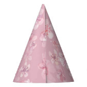 Sakura Blume Cherry Wasserfarbe Textur Partyhütchen (Rückseite)