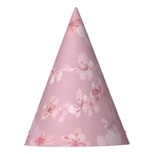 Sakura Blume Cherry Wasserfarbe Textur Partyhütchen (Vorderseite)