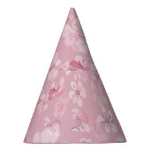 Sakura Blume Cherry Wasserfarbe Textur Partyhütchen (Rechts)