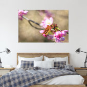Sakura-Blume gegen den grönländischen Hintergrund Leinwanddruck (Insitu (Schlafzimmer))