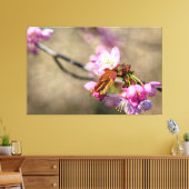 Sakura-Blume gegen den grönländischen Hintergrund Leinwanddruck (Insitu (Wohnzimmer))
