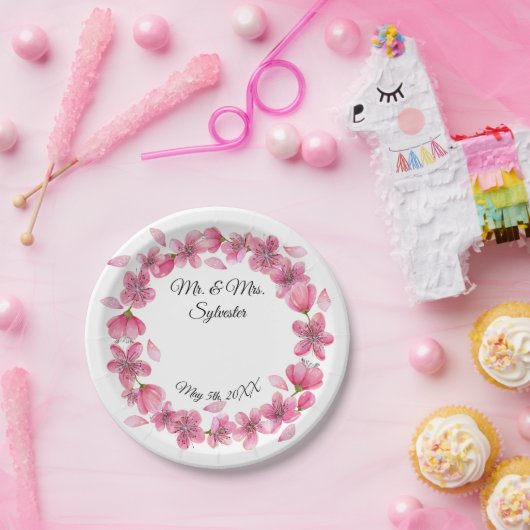 Sakura Blume Hochzeitspapier Teller 7" (Party)