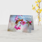 Sakura-Blume in sanft rosa Farben im Springtime Karte (Gelbe Blume)
