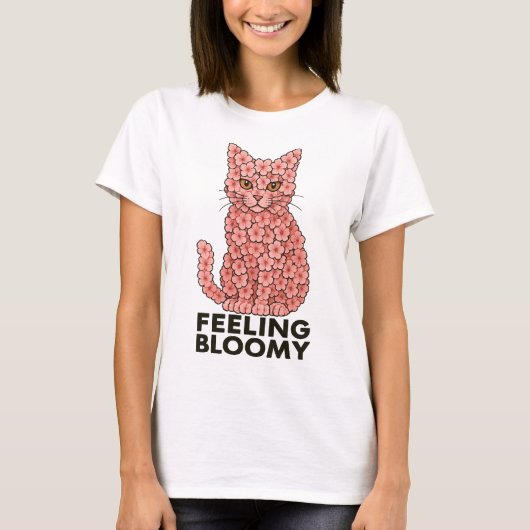 Sakura Blume Kat Gefühl Bloomy T-Shirt (Vorderseite)