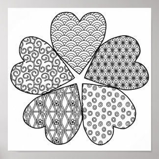 Sakura Blume mit Mustern Farbe für sich Poster