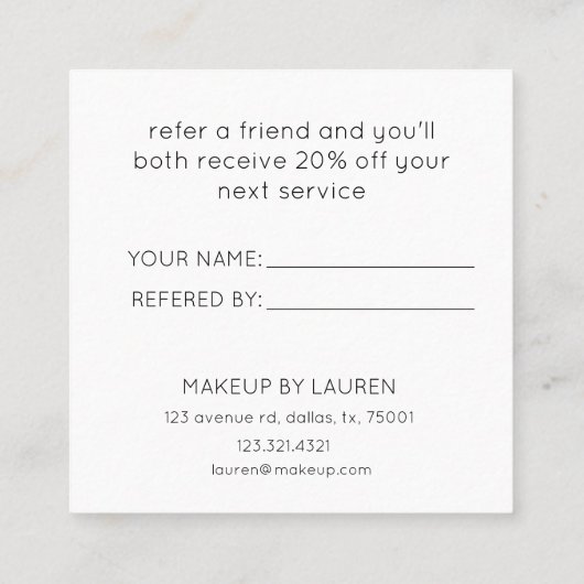 Sakura Blume Navy Waves Loyalty Card Quadratische Visitenkarte (Rückseite)