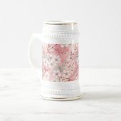 Sakura Blume Pattern Pink Bierglas (Vorderseite Links)