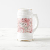 Sakura Blume Pattern Pink Bierglas (VorderseiteRechts)