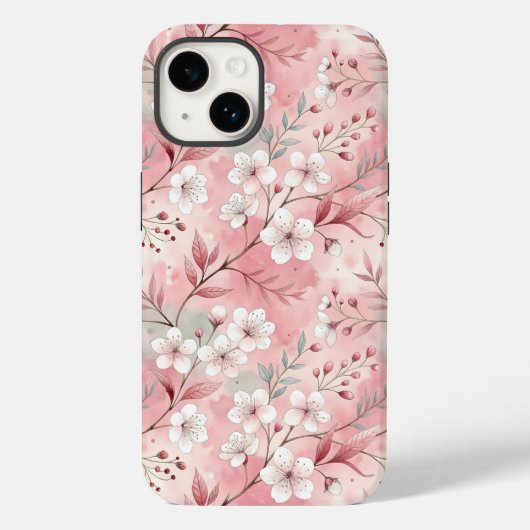 Sakura Blume Pattern Pink Case-Mate iPhone Hülle (Rückseite)