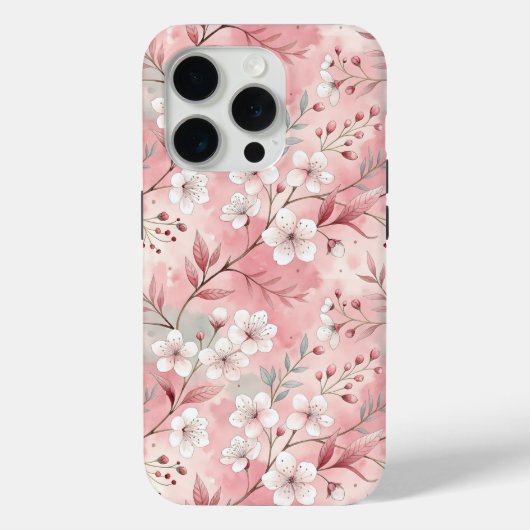 Sakura Blume Pattern Pink Case-Mate iPhone Hülle (Rückseite)