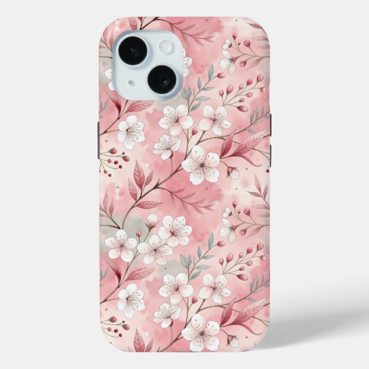 Sakura Blume Pattern Pink Case-Mate iPhone Hülle (Rückseite)