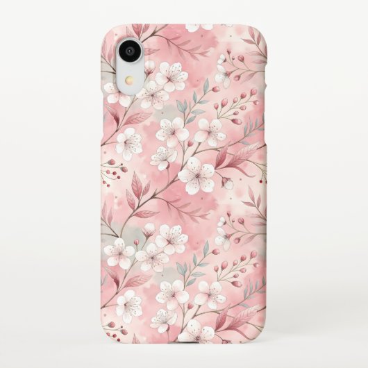 Sakura Blume Pattern Pink iPhone Hülle (Rückseite)