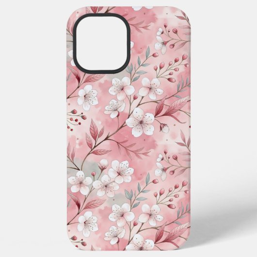 Sakura Blume Pattern Pink iPhone Hülle (Rückseite)