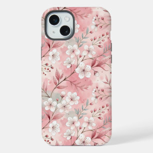 Sakura Blume Pattern Pink iPhone 15 Plus Hülle