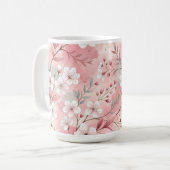 Sakura Blume Pattern Pink Kaffeetasse (Vorderseite Links)
