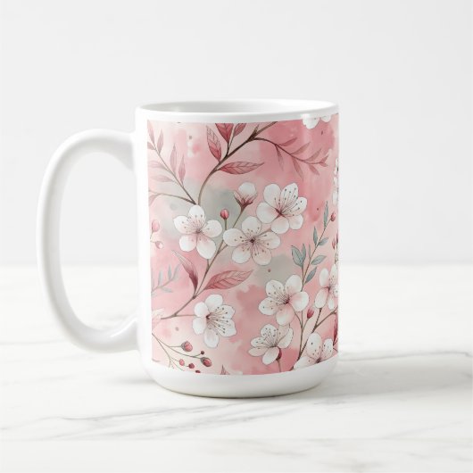 Sakura Blume Pattern Pink Kaffeetasse (Links)