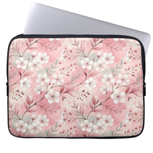 Sakura Blume Pattern Pink Laptopschutzhülle (Vorderseite)