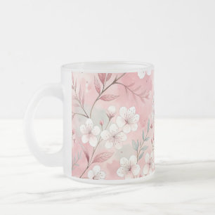 Sakura Blume Pattern Pink Mattglastasse