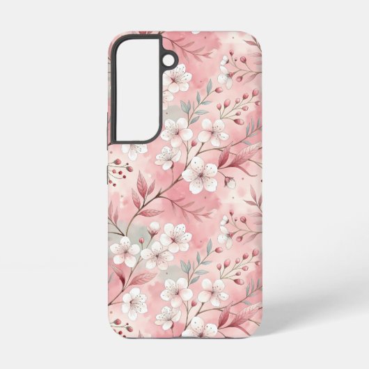Sakura Blume Pattern Pink Samsung Galaxy Hülle (Rückseite)