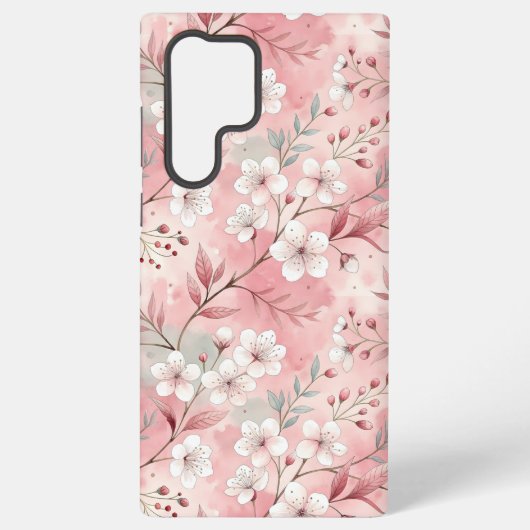 Sakura Blume Pattern Pink Samsung Galaxy Hülle (Rückseite)