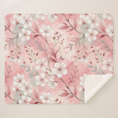 Sakura Blume Pattern Pink Sherpadecke (Vorderseite (Horizontal))