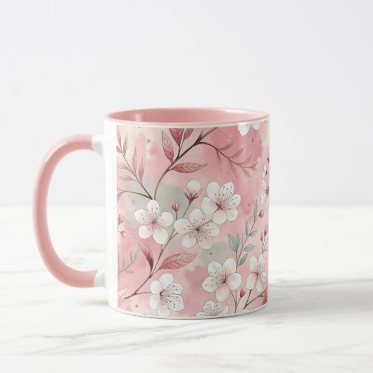 Sakura Blume Pattern Pink Tasse (Links)