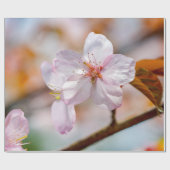 Sakura-Blume und Orangefarbene Blätter im Frühjahr Geschenkpapier (Flach)