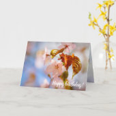 Sakura-Blume und Orangefarbene Blätter im Frühjahr Karte (Gelbe Blume)