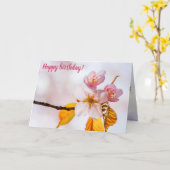 Sakura Blume und weich rosa Hintergrund des Frühli Karte (Gelbe Blume)