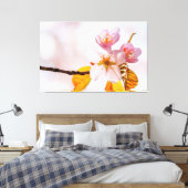 Sakura Blume und weich rosa Hintergrund des Frühli Leinwanddruck (Insitu (Schlafzimmer))