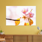 Sakura Blume und weich rosa Hintergrund des Frühli Leinwanddruck (Insitu (Wohnzimmer))
