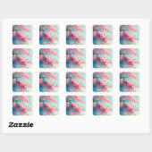 Sakura Blush of Spring Quadratischer Aufkleber (Blatt)
