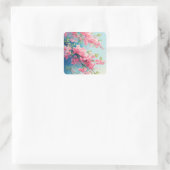 Sakura Blush of Spring Quadratischer Aufkleber (Tasche)