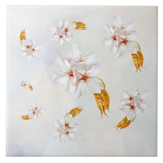 Sakura - Blüte der japanischen Kirsche Fliese (Vorderseite)