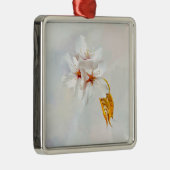 Sakura - Blüte der japanischen Kirsche Silbernes Ornament (Rechts)