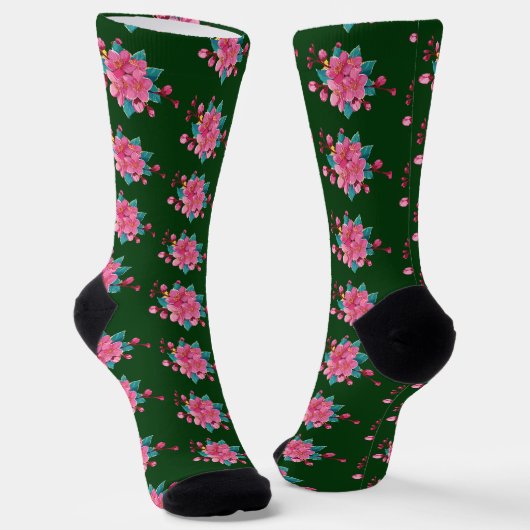 Sakura-Blüte Socken (Gewinkelt)