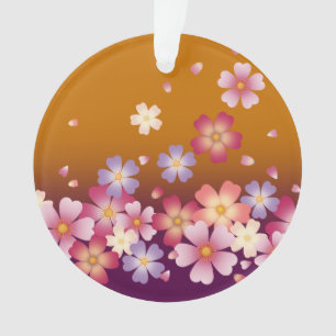 Sakura Blüten Burgund & Gold Personalisiert Ornament