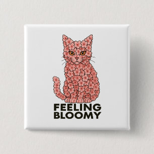 Sakura-Blüten Katze Fühlt sich Blühend an Button