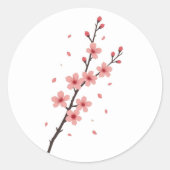 Sakura-Blüten Runder Aufkleber (Vorderseite)
